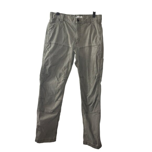 Carhartt Mens Relaxed Fit Work Pants 32x32 Olive Green Durable Cotton Utility St - Picture 1 of 13